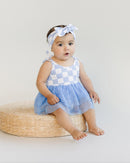 Tutu Romper | Checkered Blue
