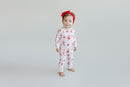 Bamboo Zip Romper | Bows & Candy Cane