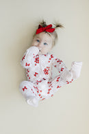 Bamboo Zip Romper | Bows & Candy Cane