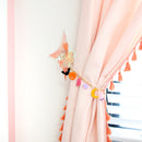 Iridescent twinkle star acrylic curtain back plate with chain