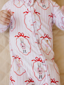 Bamboo Zip Romper | Pink Nutcracker