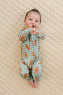 Bamboo Zip Romper | Gingerbread Gingham