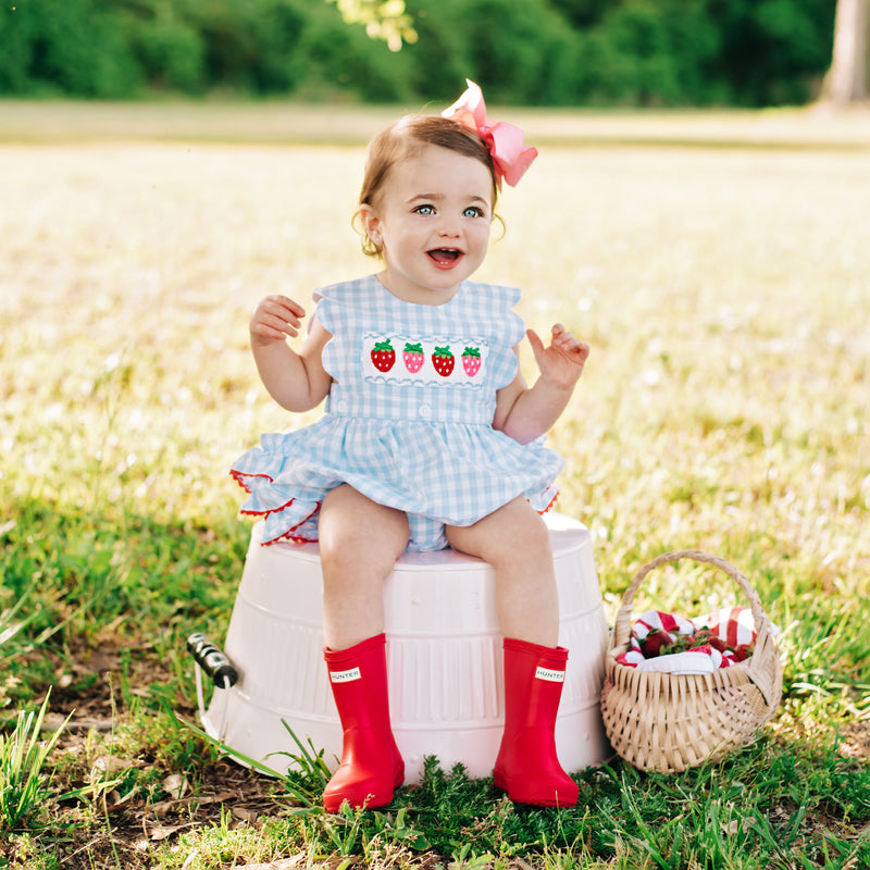 Reversible Smocked Strawberry & Crab Bubble