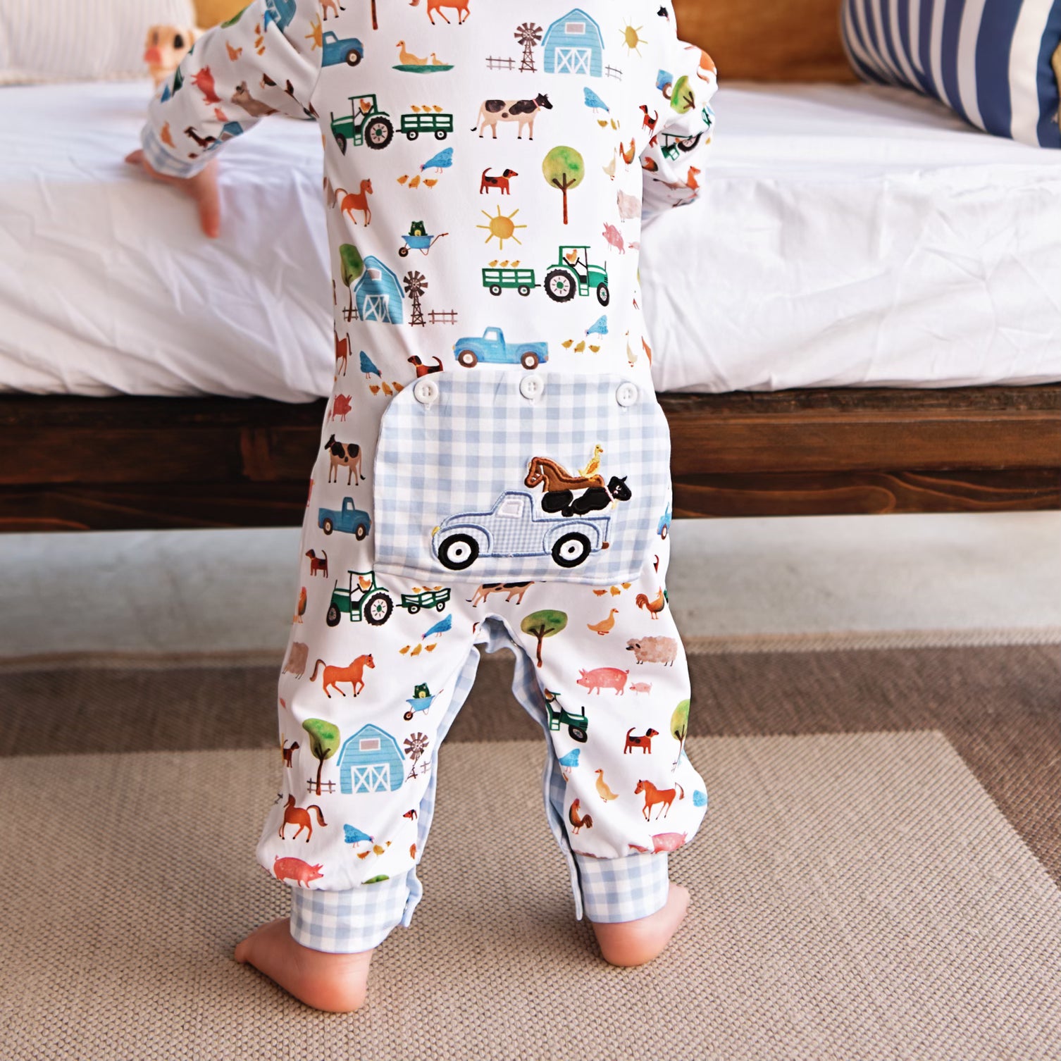 On the Farm Footed Romper Baby Bundle