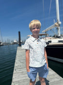 STARBOARD Printed Polo-Blue Fish
