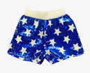 SEQUIN STAR SHORTS-BLUE