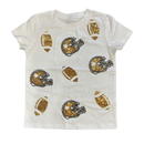 Gold Football Helmet Sequin Tee – Girls Short Sleeve Game Day Shirt