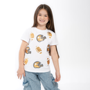 Gold Football Helmet Sequin Tee – Girls Short Sleeve Game Day Shirt