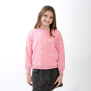 Pearl Bows Crew Neck Sweater – Pink Knit Girls Top