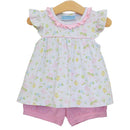 Cottontail Garden Banded Short Set – Girls Easter Outfit