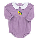 King Cake Bubble – Mardi Gras Striped Girls Bubble Romper