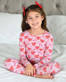 Red & Pink Bow Toddler Lounge Set | Bamboo Two-Piece Pajamas