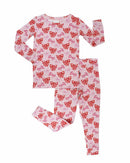 Red & Pink Bow Toddler Lounge Set | Bamboo Two-Piece Pajamas