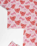 Red & Pink Bow Toddler Lounge Set | Bamboo Two-Piece Pajamas