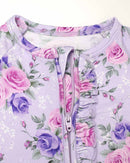 Lavender Rose Ruffled Poppy™ Convertible Romper | Bamboo Zip Pajamas