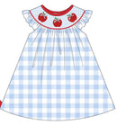 Back to School Blue Gingham Apple Collection | Girls Dress, Girls Short Set & Boys Short Set | Bossier City, LA