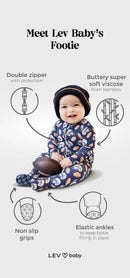 Smiley Rainbow Ruffled Zippered Footie – Bamboo Baby Sleeper