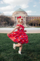 SMU Red Mustang Flutter Twirl Dress