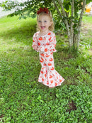 Pumpkin bow high waisted ruffle bell set