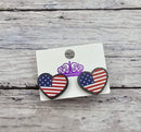 Flag Heart Earrings