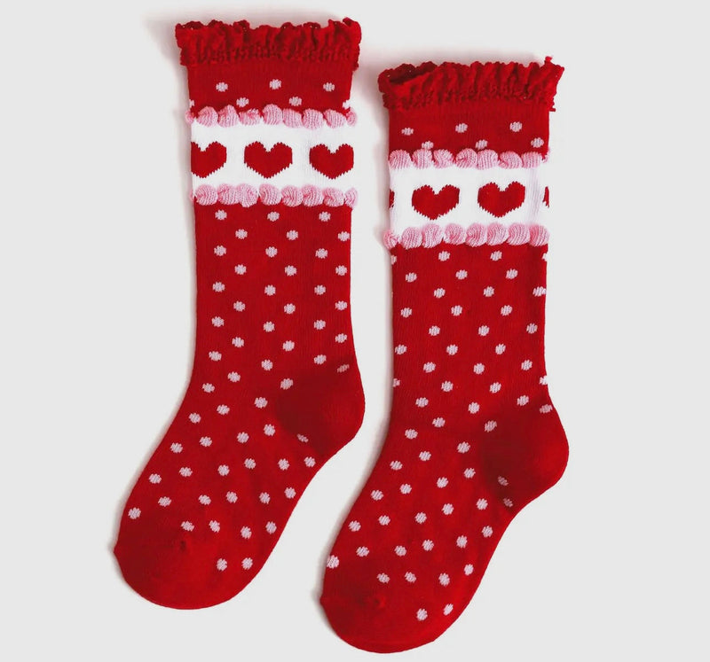 Be mine lace top knee high socks