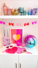 Heart shaped puffy plastic balls for crafts & garlands