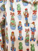 Nutcracker & Topiary Satin Loungewear Set – Two-Piece Holiday Pajamas
