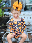 Fall pumpkins ruffle romper