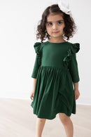SALE Spruce 3/4 Sleeve Ruffle Twirl Dress