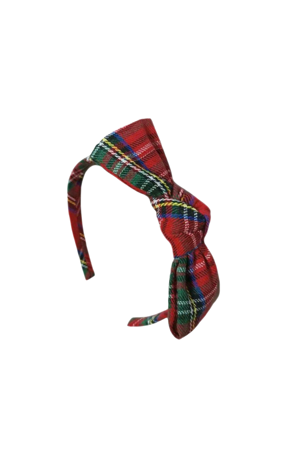 Plaid Bow Headband in Scottie Stewart