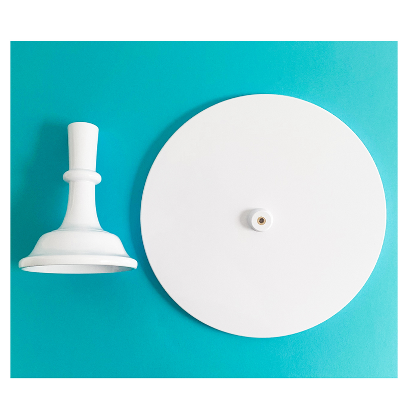 White Melamine Pedestal Cake Stand