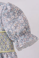 Floral bunny smocked bubble