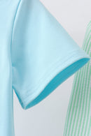 Blue watermelon truck seersucker shorts set