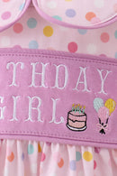 Purple birthday embroidery bubble
