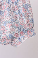 Blue floral boot applique bloomer set