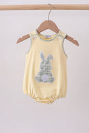 Yellow plaid bunny applique bubble
