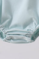 Blue stripe bunny applique bubble