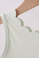 Sage scalloped active dress