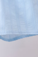 Blue flag smocked jacquard shorts set