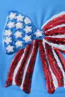 Blue bow sequin rashguard