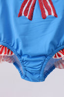 Blue bow sequin rashguard