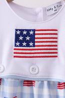 Blue flag embroidery bubble