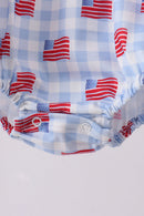 Blue flag embroidery bubble