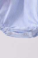 Blue Stripe Bow Ruffle Bubble