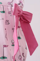 Pink golf print ruffle bubble