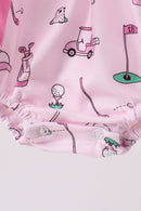 Pink golf print ruffle bubble