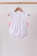 White Bow Smocked Jacquard Bubble