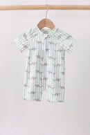 Green Stripe Shark UPF Swim One-Piece