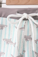 Green Stripe Shark UPF Swim Trunks