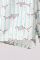 Green Stripe Shark UPF Swim Trunks